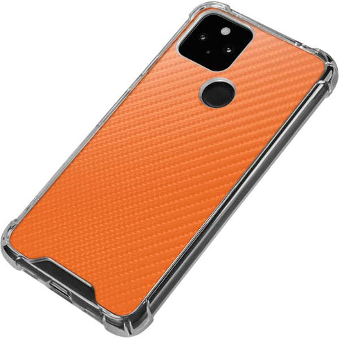 Orange Carbon Fiber Specialty Material Google Pixel 5 Clear Case